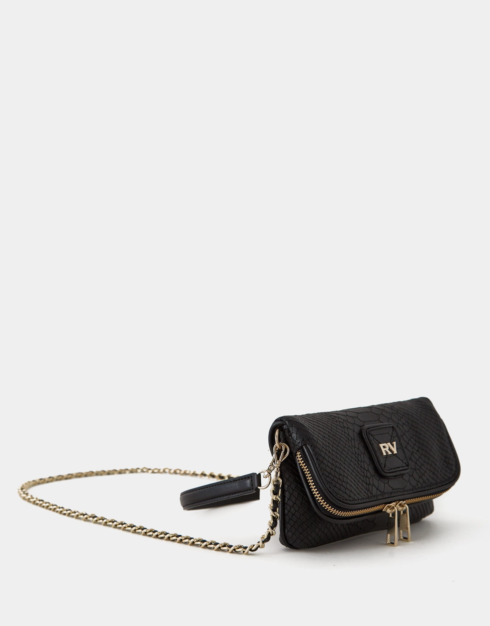 Black Mini Martina snakeskin print bag - Woman | Roberto Verino