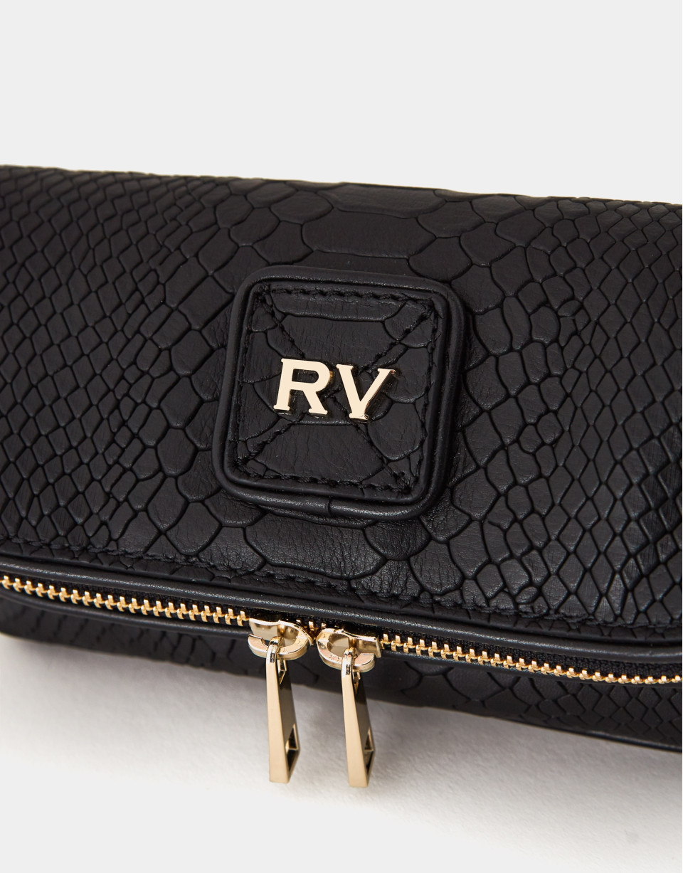 Black Mini Martina snakeskin print bag - Woman | Roberto Verino