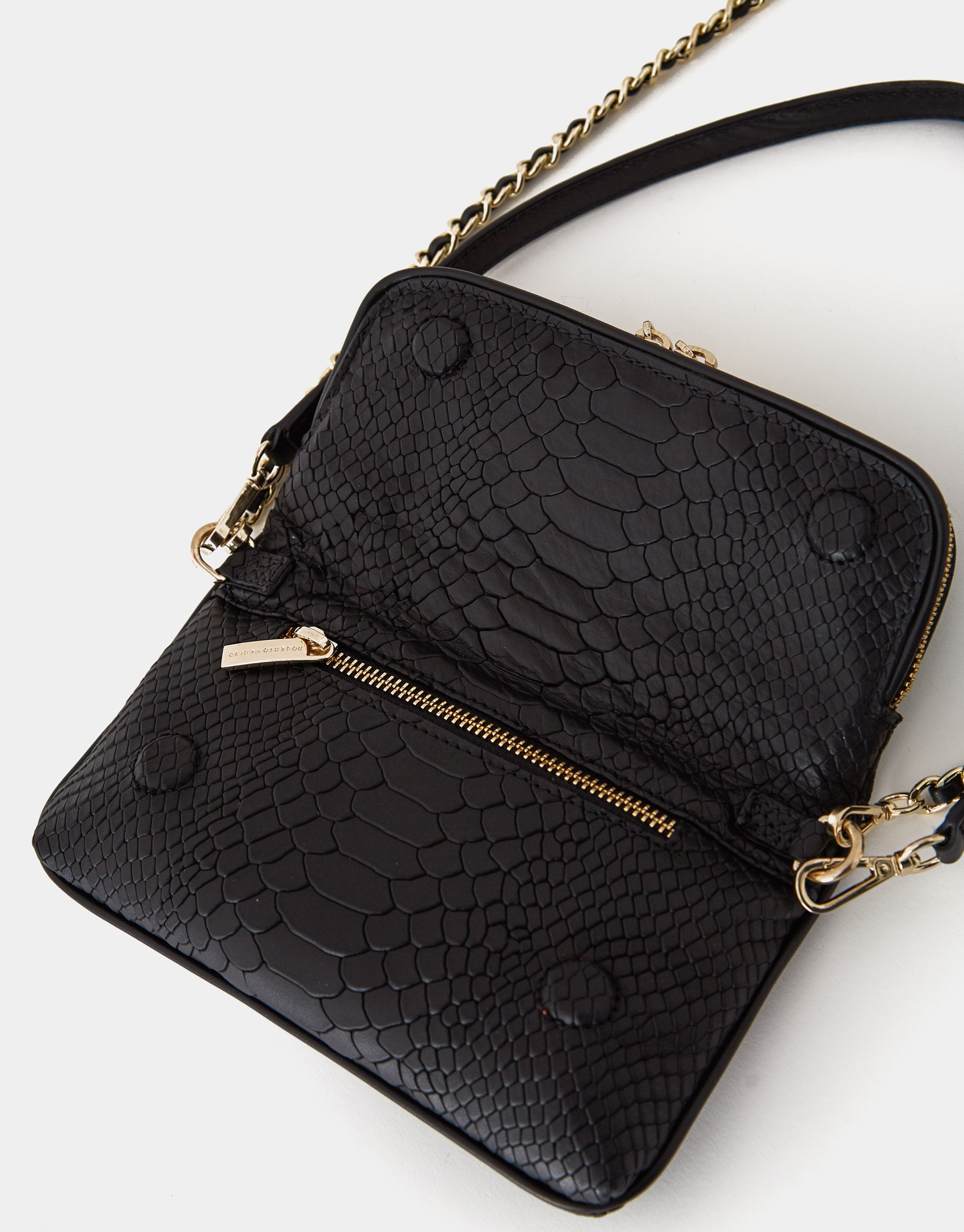 Black Mini Martina snakeskin print bag - Woman | Roberto Verino