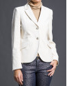 Blazer crema terciopelo bolsillos
