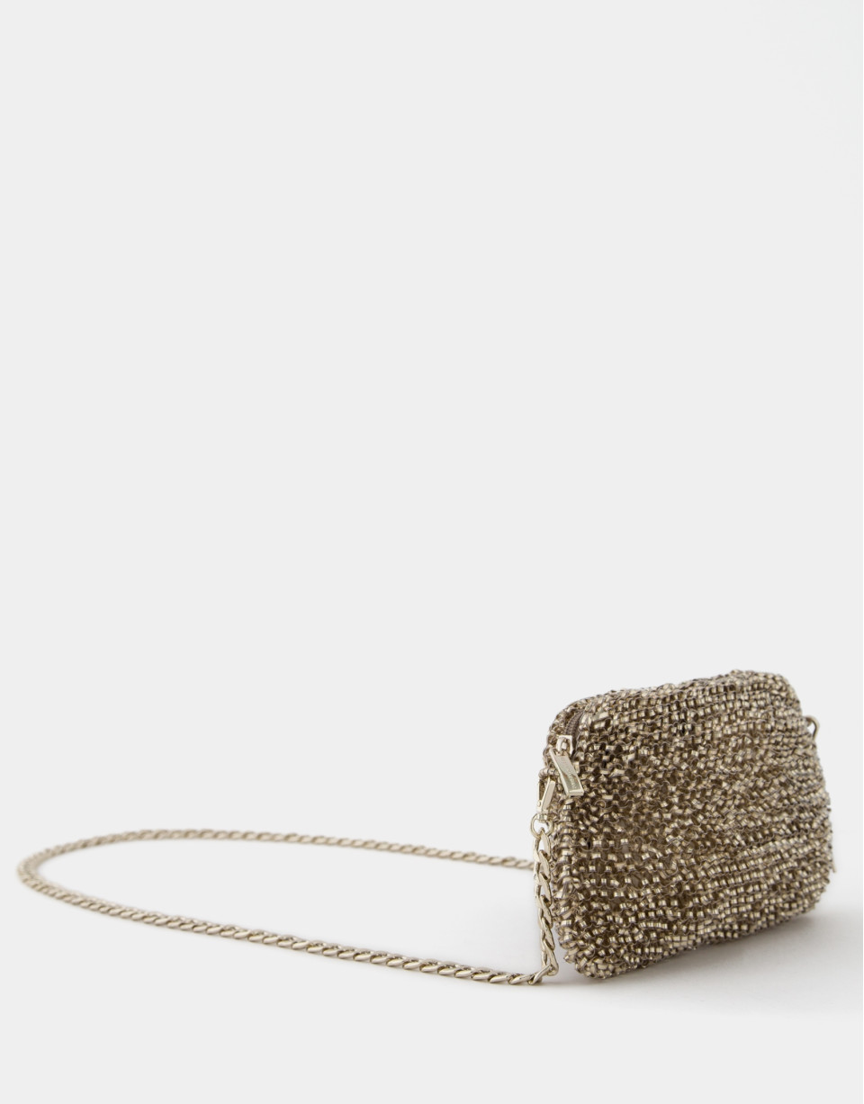 Bolso bandolera trenzado dorado Devyn Bag | Roberto Verino