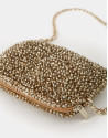 Gold hand- braided Devyn shoulder bag - AW2023 | Roberto Verino