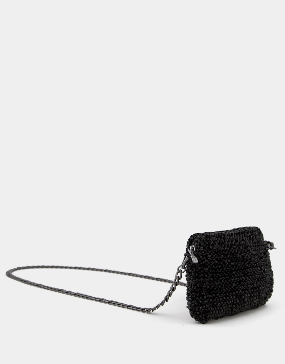 Bolso de mano trenzado negro Devyn Bag - OI2023 | Roberto Verino