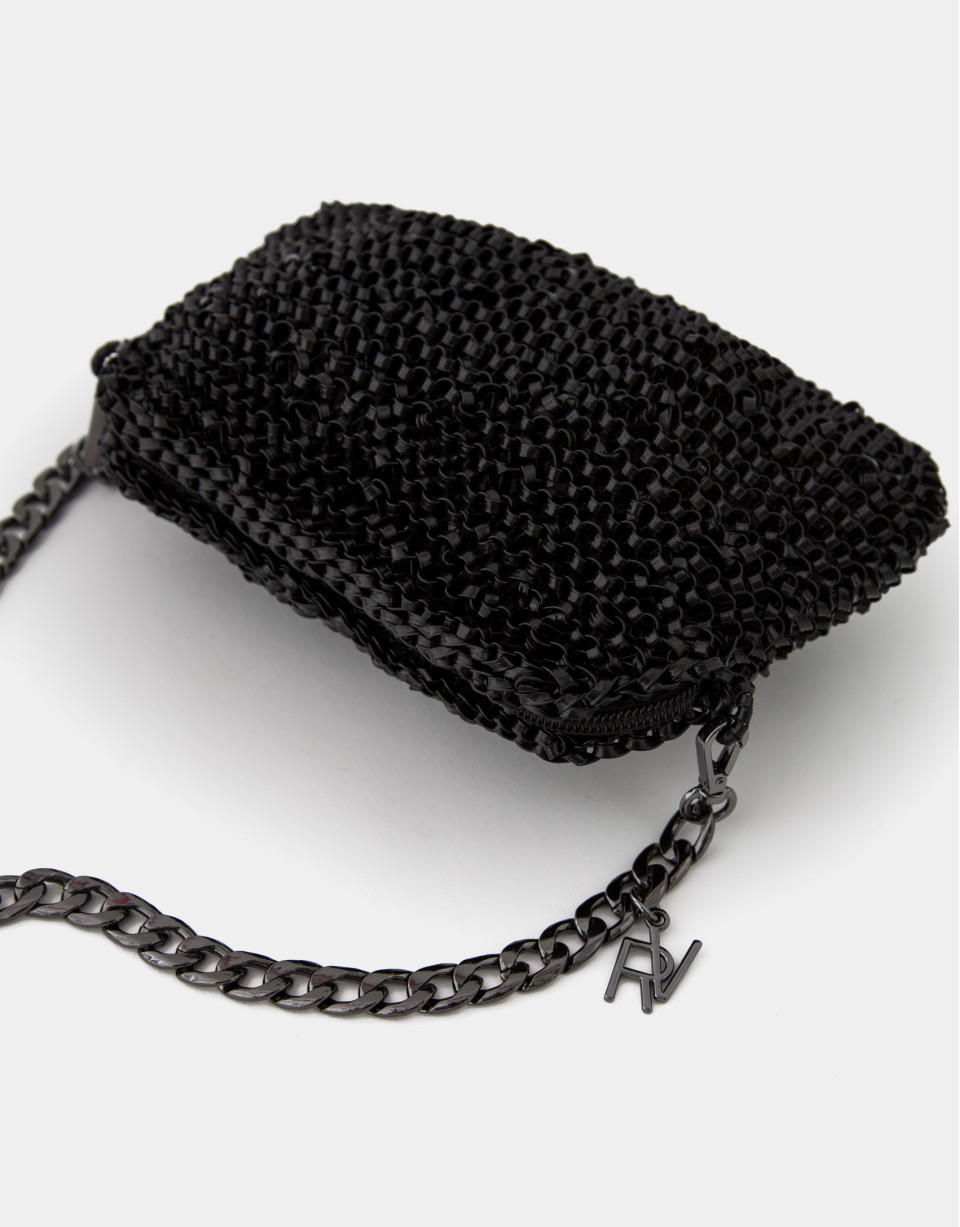 Bolso de mano trenzado negro Devyn Bag - OI2023 | Roberto Verino
