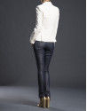 Blazer crema terciopelo bolsillos