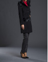 Black fantasy duffle coat with hood 
