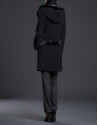 Black fantasy duffle coat with hood 