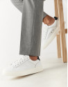 White trainers with blue heel - Man - AW2024 | Roberto Verino