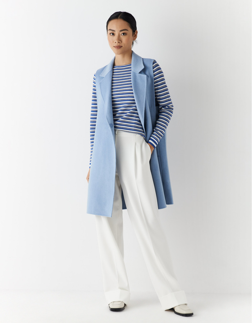 Long blue vest with lapels - AW2022 | Roberto Verino