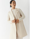 Long beige vest with lapels - AW2022 | Roberto Verino
