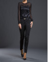 Pantalón negro elástico satén