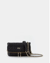 Bolso bandolera Martina Duplo Mini piel acolchada negro