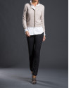 Chaqueta punto beige pasamanería