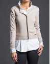 Chaqueta punto beige pasamanería