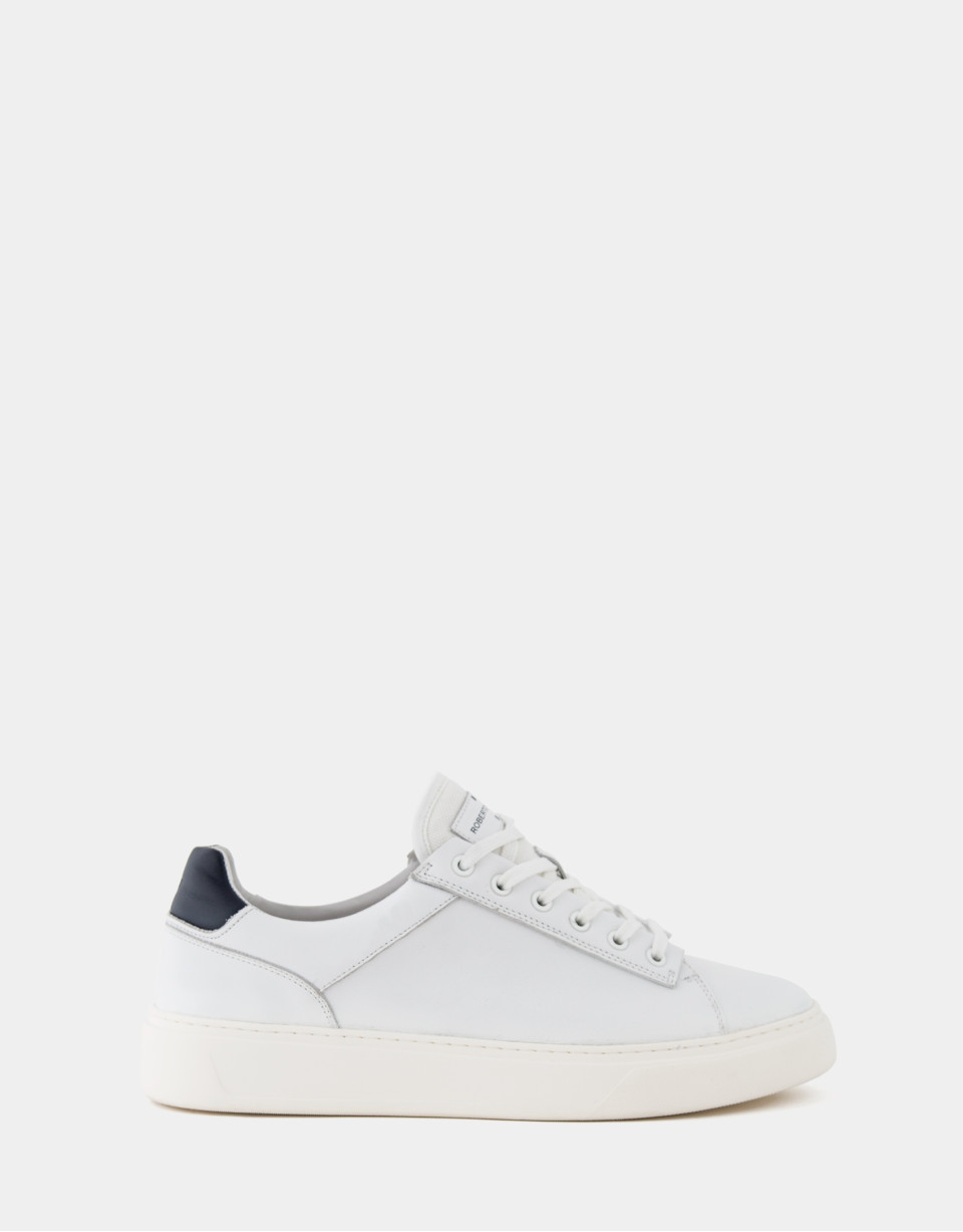 White trainers with blue heel - Man - AW2024 | Roberto Verino