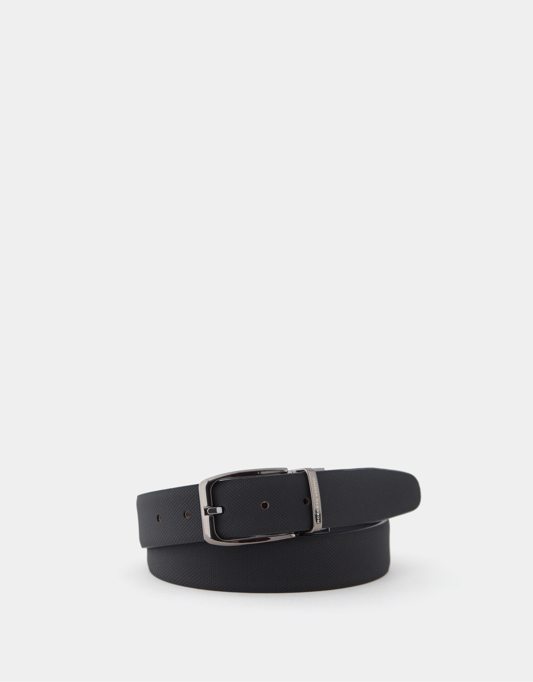 Reversible black and navy blue textured ... | Roberto Verino