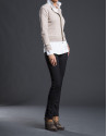 Chaqueta punto beige pasamanería