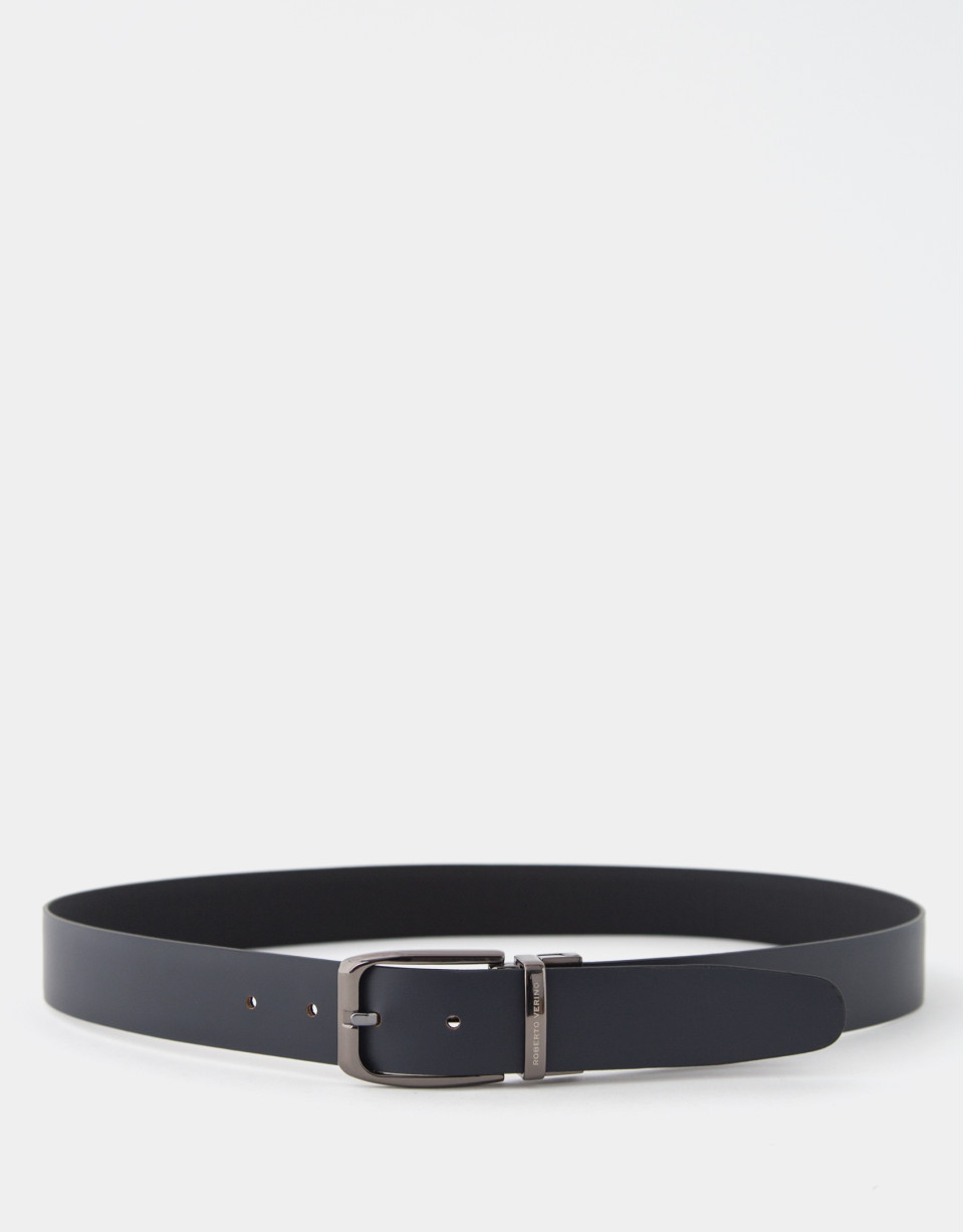 Reversible black and navy blue textured ... | Roberto Verino