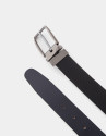 Reversible black and navy blue textured ... | Roberto Verino