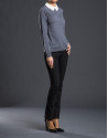 Knit sweater with pearl collar