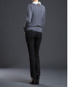 Knit sweater with pearl collar