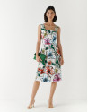 Vestido sisas crepé blanco estampado floral | Roberto Verino