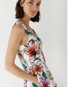 Vestido sisas crepé blanco estampado floral | Roberto Verino
