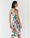 Vestido sisas crepé blanco estampado floral | Roberto Verino