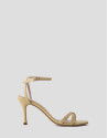 Pastel yellow sandals with square heel