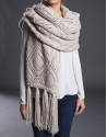 Beige vigoré knit stole