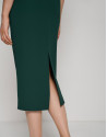 Falda recta midi crepé verde oscuro - Mujer | Roberto Verino