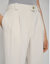 Pantalón recto pinzas crepé hielo - Mujer | Roberto Verino