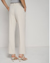 Ecru straight crepe pants with darts - Woman | Roberto Verino