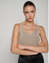 Knit halter top with gold glitter - Woman | Roberto Verino