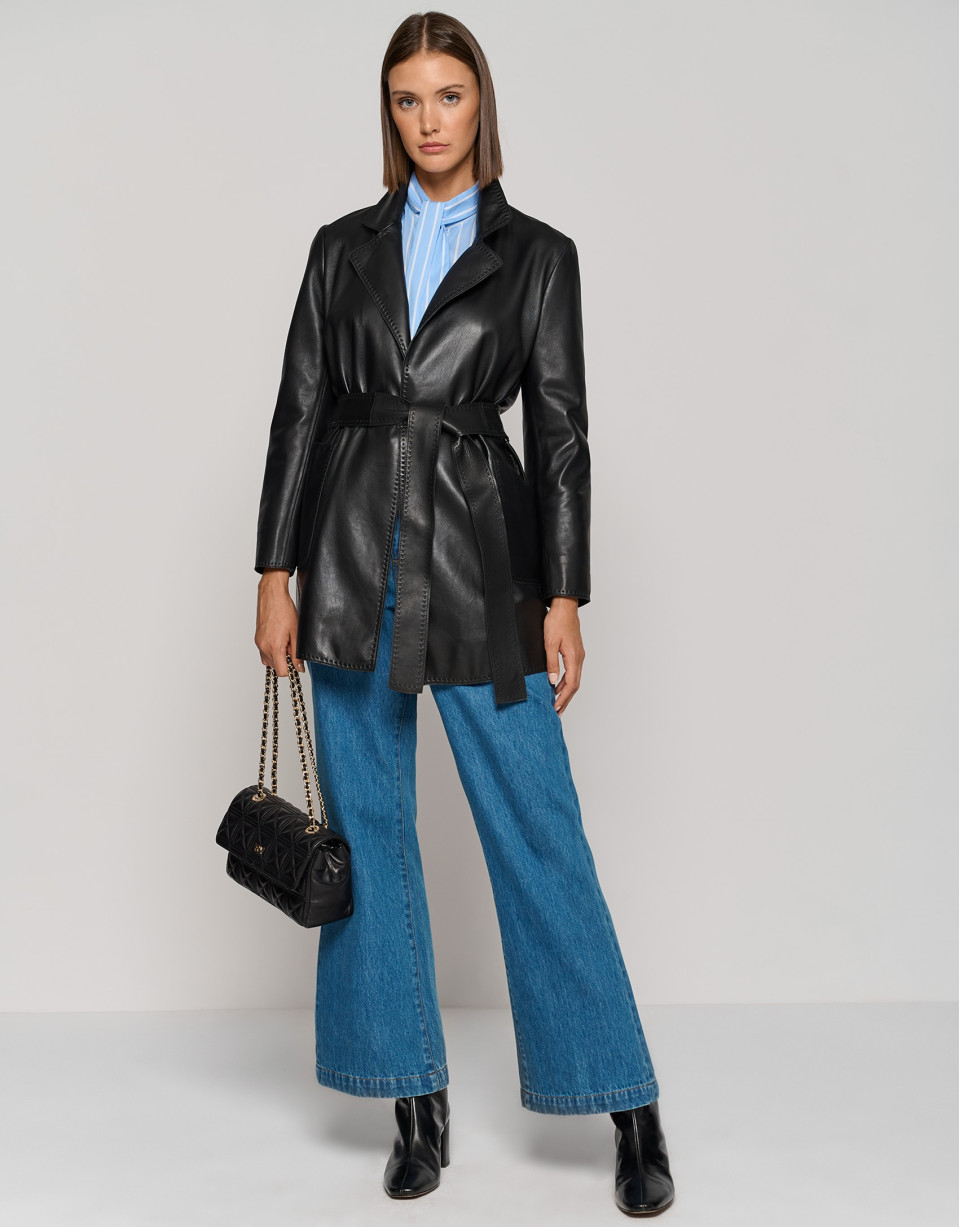 Blue denim wide pants with 4 pockets - Woman | Roberto Verino
