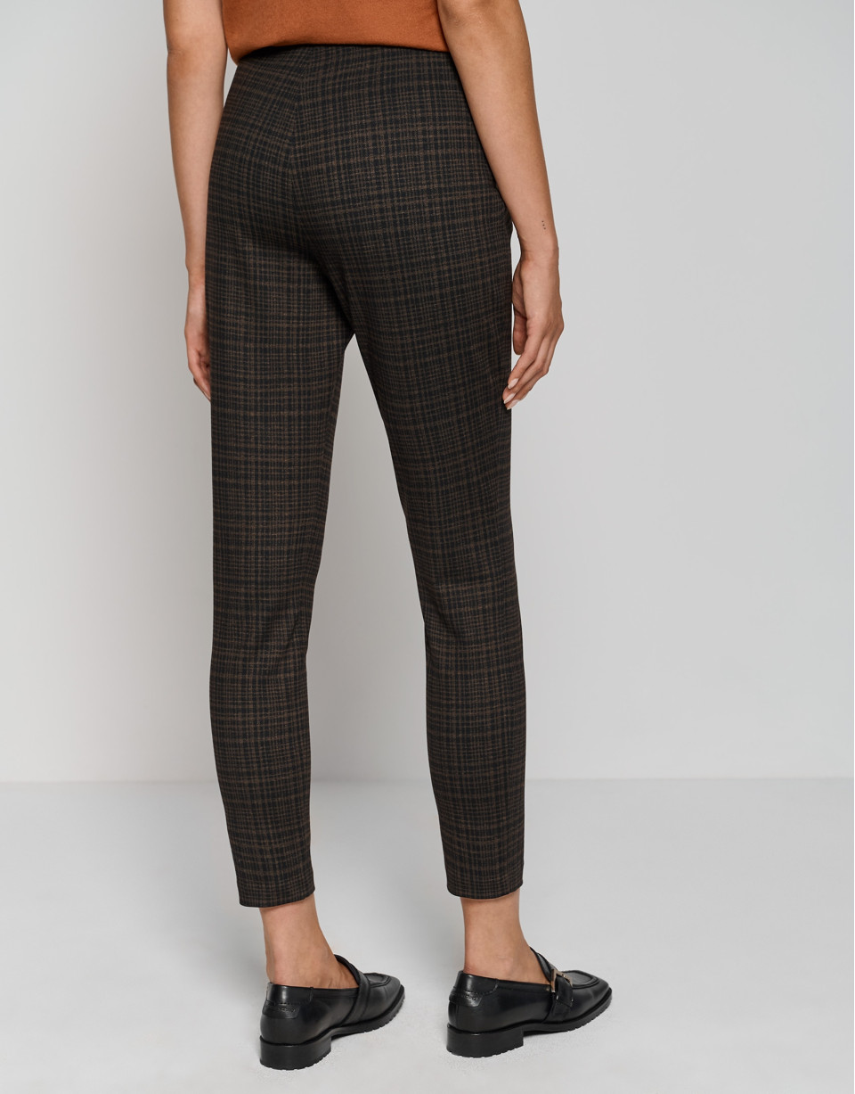 Camel tartan plaid leggings - Woman - AW2023 | Roberto Verino