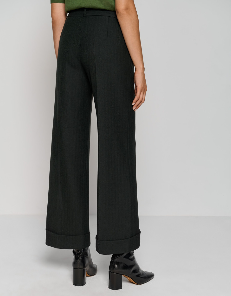 Pantalón sastre espiga verde - Mujer - OI2023 | Roberto Verino