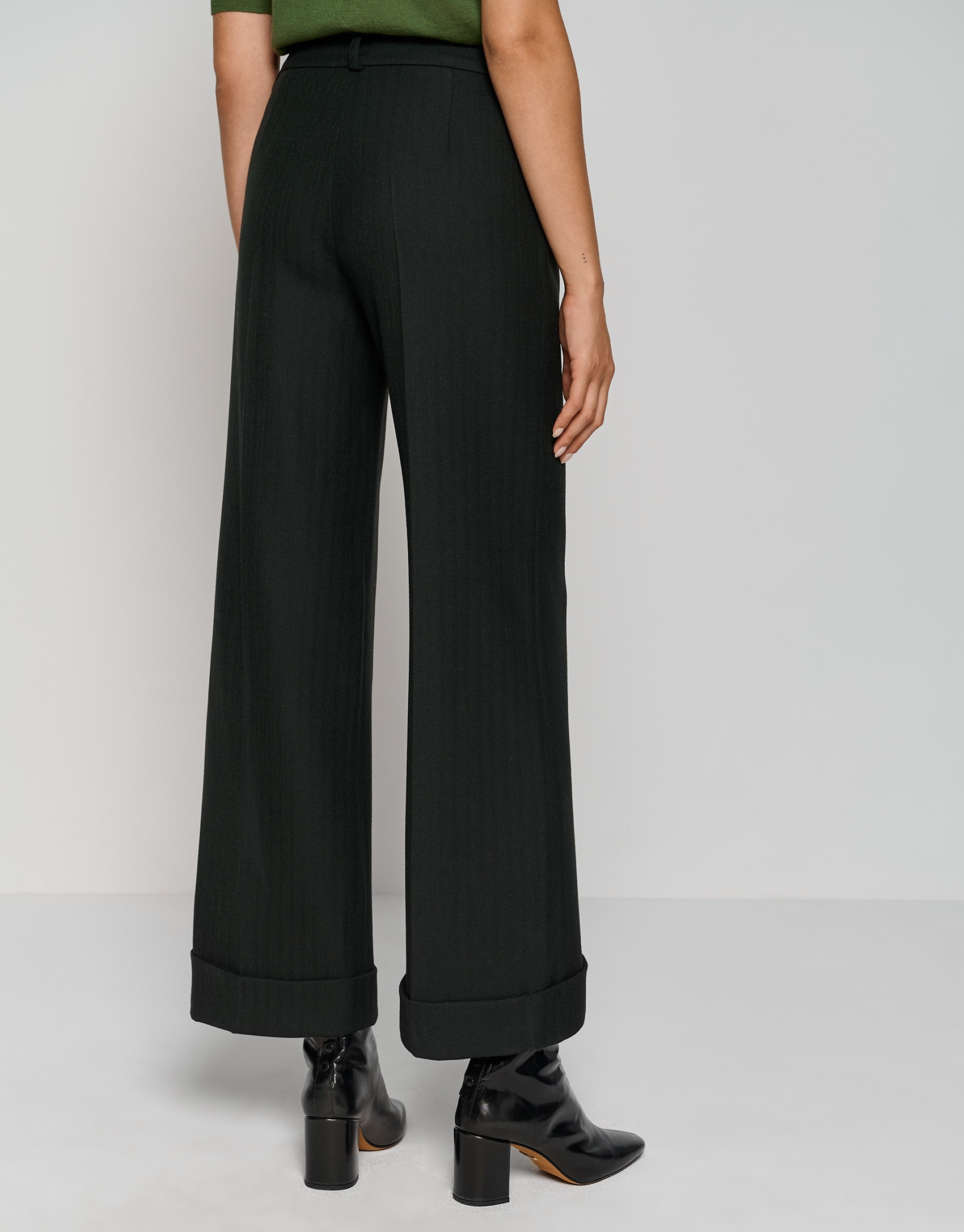Pantalón sastre espiga verde - Mujer - OI2023 | Roberto Verino