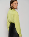 Green satiny-finish shirt - Woman - AW2023 | Roberto Verino