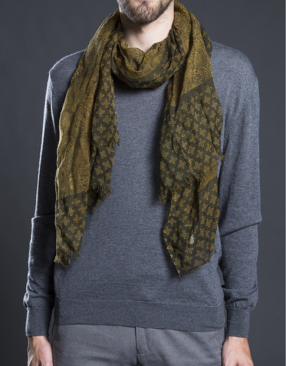 Foulard estampado oro kaki