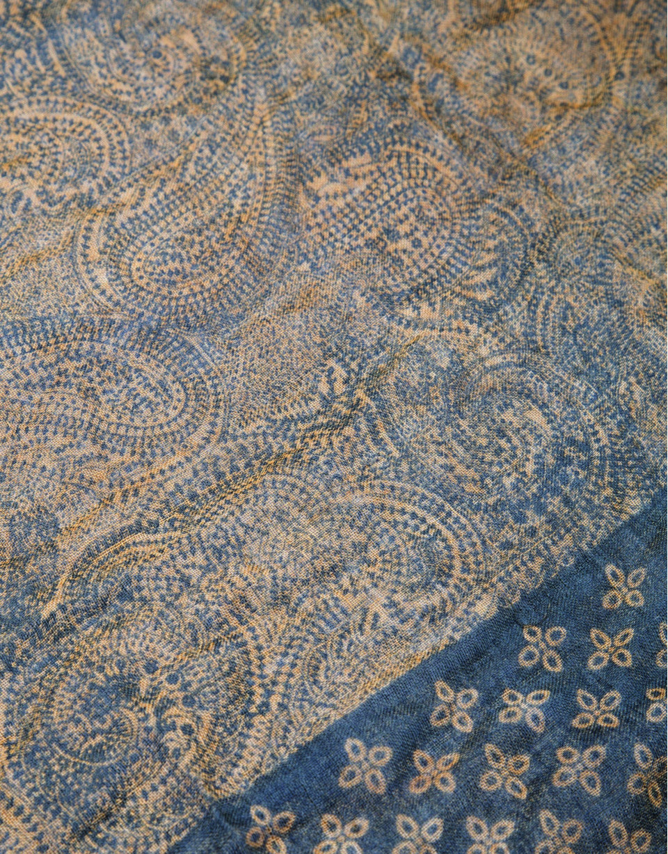 Foulard estampado oro kaki