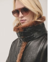 Chaqueta piel doble faz marrón oscuro - Mujer | Roberto Verino