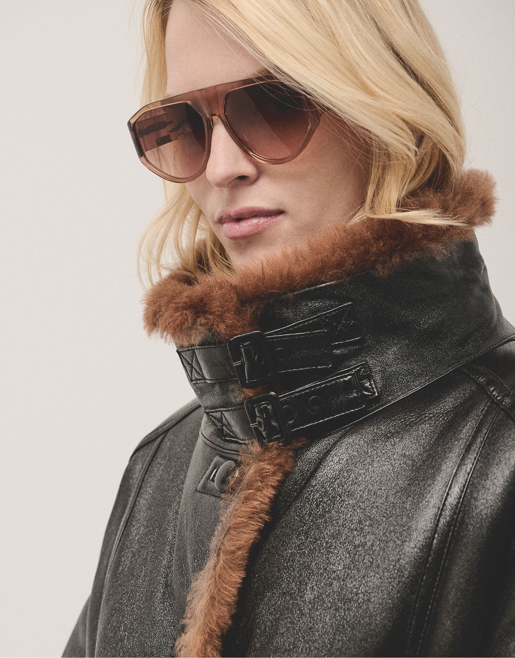 Dark brown double-faced leather jacket - Woman | Roberto Verino