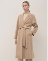 Long camel double-faced cloth coat - Woman | Roberto Verino