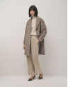 Long camel alpaca fur and wool coat - Woman | Roberto Verino