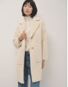 Long ecru alpaca fur and wool coat - Woman | Roberto Verino