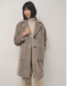 Long camel alpaca fur and wool coat - Woman | Roberto Verino