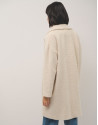 Long ecru alpaca fur and wool coat - Woman | Roberto Verino