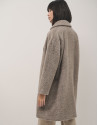 Long camel alpaca fur and wool coat - Woman | Roberto Verino