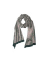 Brown striped knit scarf.